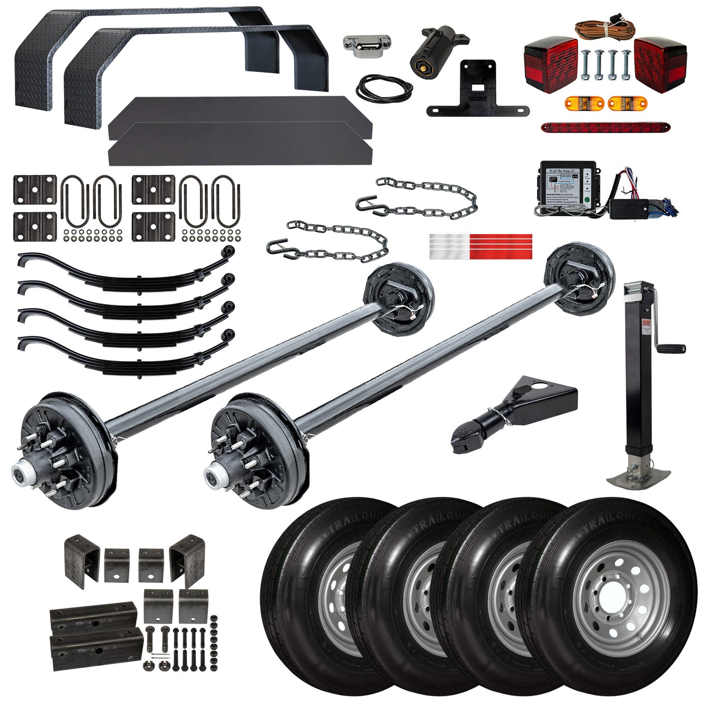 7000 lb TK Tandem Axle Bumper Pull Trailer Parts Kit - 14K Capacity HD (Complete Original Series)