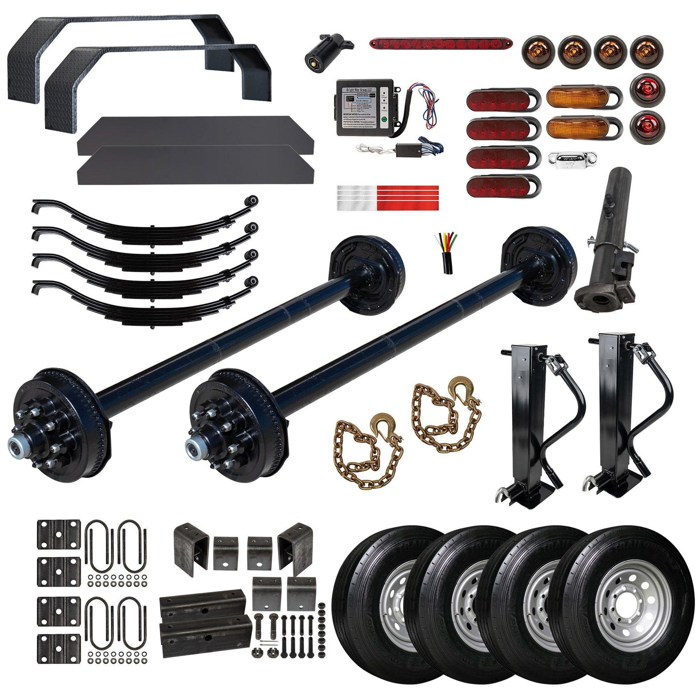 8000 lb Tandem Axle Complete Gooseneck Trailer Kit