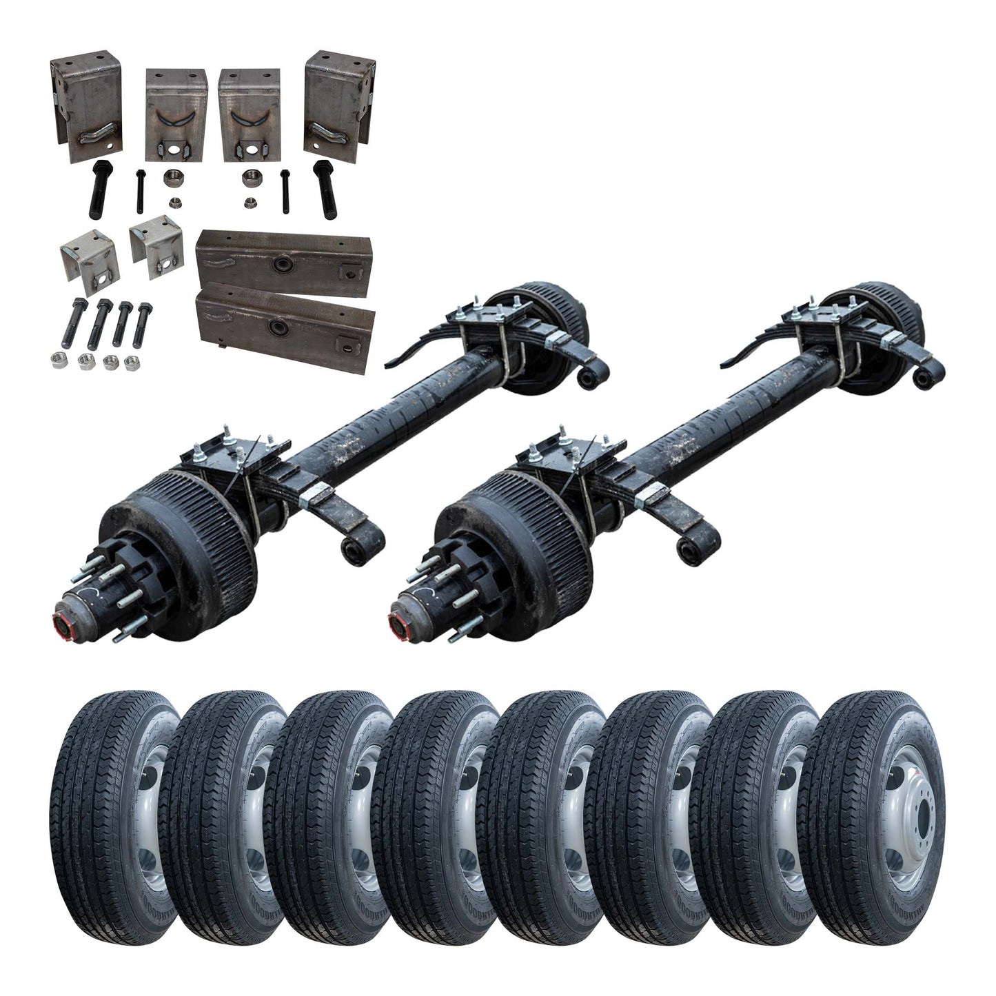 12k Lippert Trailer Axle Springs - 12000 lb Freno eléctrico 8 orejetas (con resortes y pernos en U)