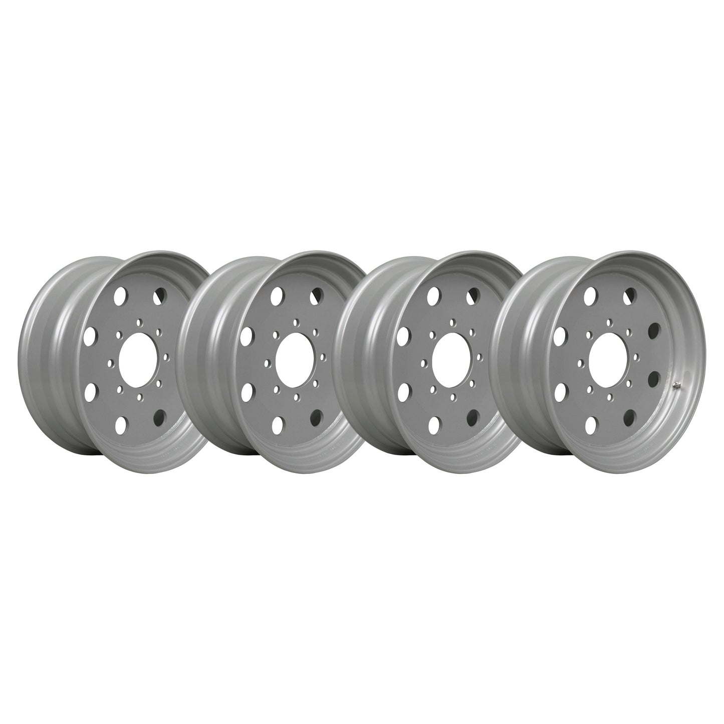 17.5" x 6.75" 8 Lug Silver Modular Trailer Wheel 8 x 6.5" Single +.50 Offset - Set of 4