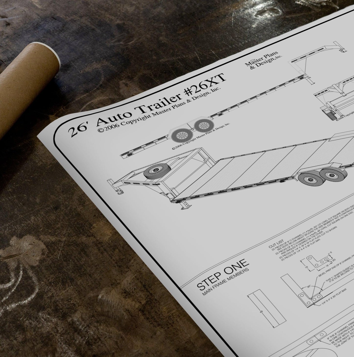 26'x102" Tandem Axle Gooseneck Trailer Blueprint