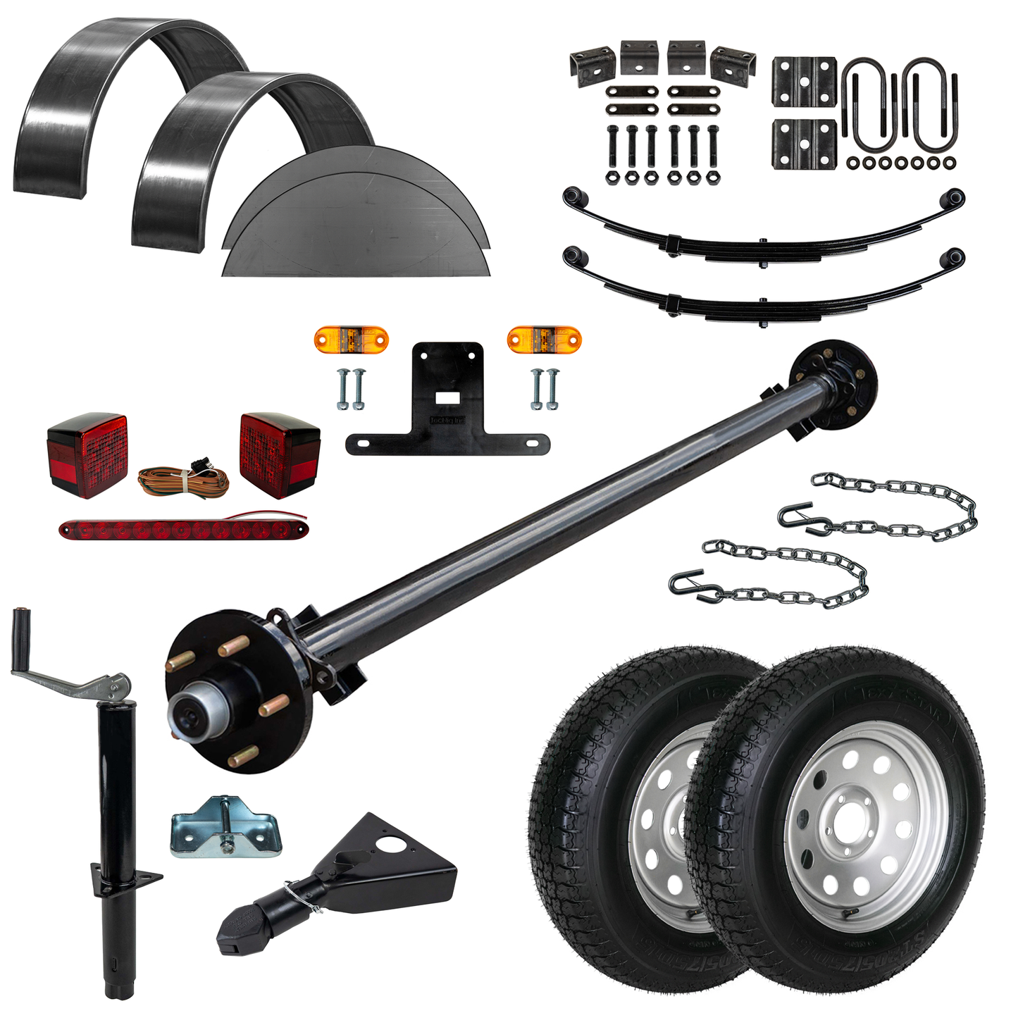 3.5K Straight Idler Trailer Axle — 3,500 lb capacity | 5×4.5 bolt pattern | Fully assembled
Upgrade your light-duty trailer with this 3,500 lb idler trailer axle. Bu3.5k TK Axle