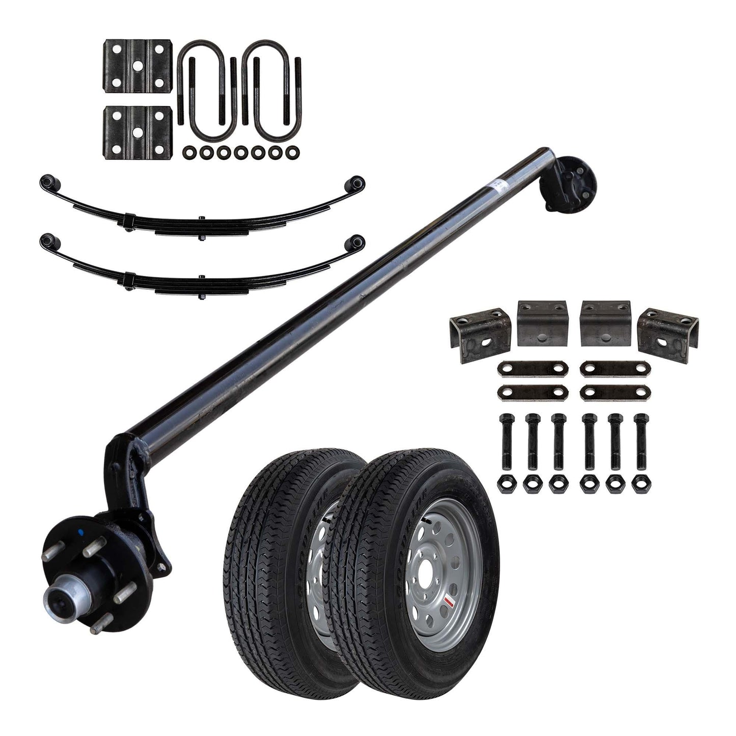 Specs:
3,500 lbs TK Trailer Axle (3.5K Capacity)
5 x 4.5 or 5 x 5 Bolt Pattern
Tube: 2 3/8"
Standard 4" Drop
Idler
This 3.5K TK idler trailer axle could be the par3.5k TK Trailer Axle