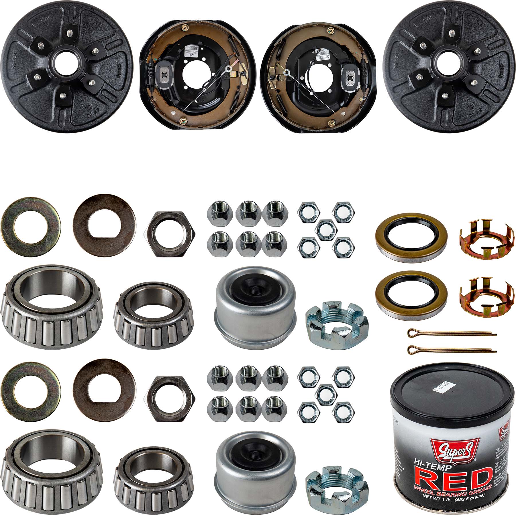 Trailer Axle Kit for 2000 lb w/ Hub, Spindle, Grease Seal, Dust Cap &  Bearings - Reliable Aftermarket Parts, Inc®