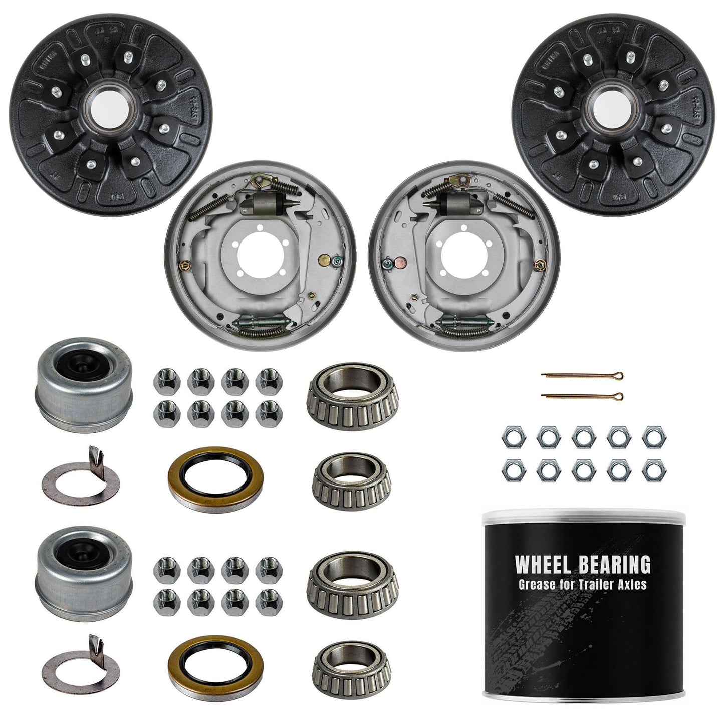 7K Trailer Axle Hydraulic Drum Brake Assembly - 12"x2" - 7000 lb Capacity - Left Hand (Driver Side).