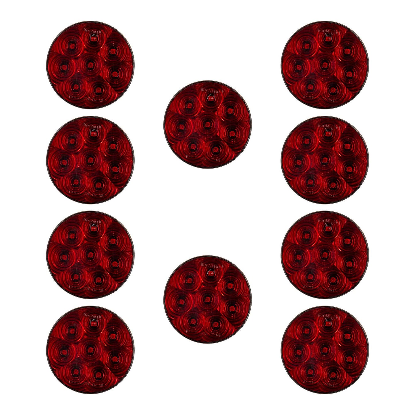 4" Round Sealed High Visibility LED Stop/Turn/Tail Light - Red - 8 Diodes