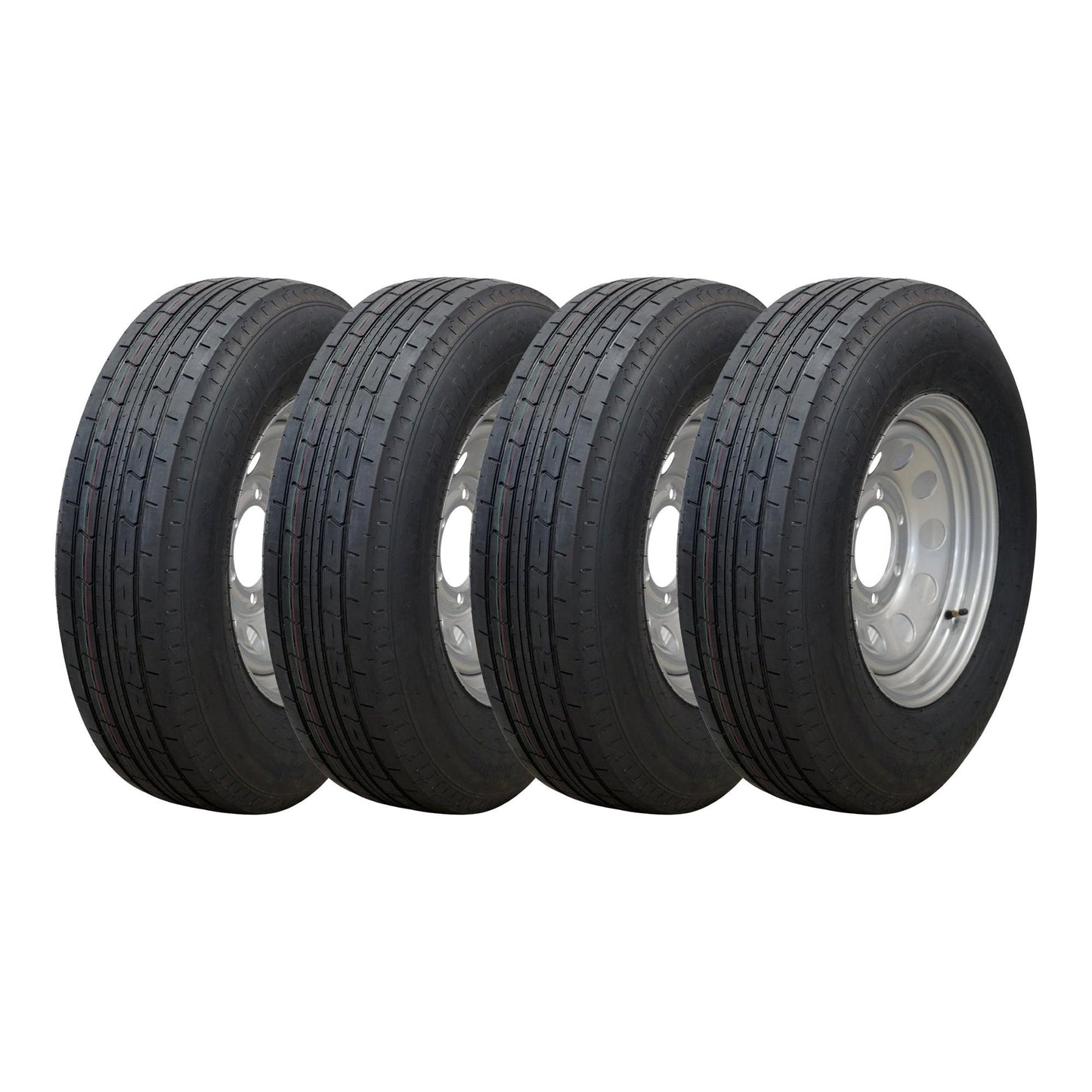Specs:
Size: 225/75 R15
Width: 225
Aspect Ratio: 75
Load Range (Ply): E (10 ply)
Load Index: 117/112
Capacity: 2830 lbs/80 PSI
Speed Rating: M (81 MPH)
Material: STrailquest 15" 10 ply Radial Trailer Tire