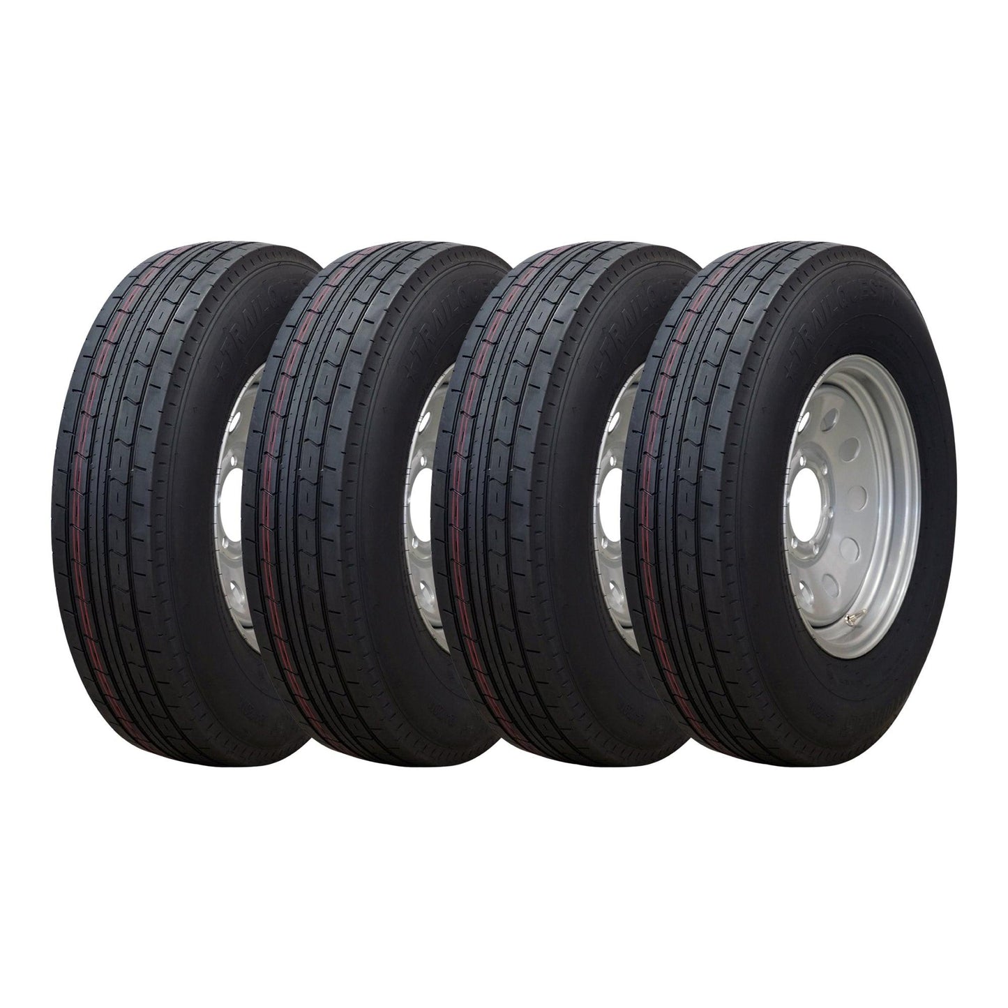 Trailquest 16" 10 ply Radial Trailer Tire & Wheel - ST 235/80 R16 6 Lug (Silver Mod) - Set of 4