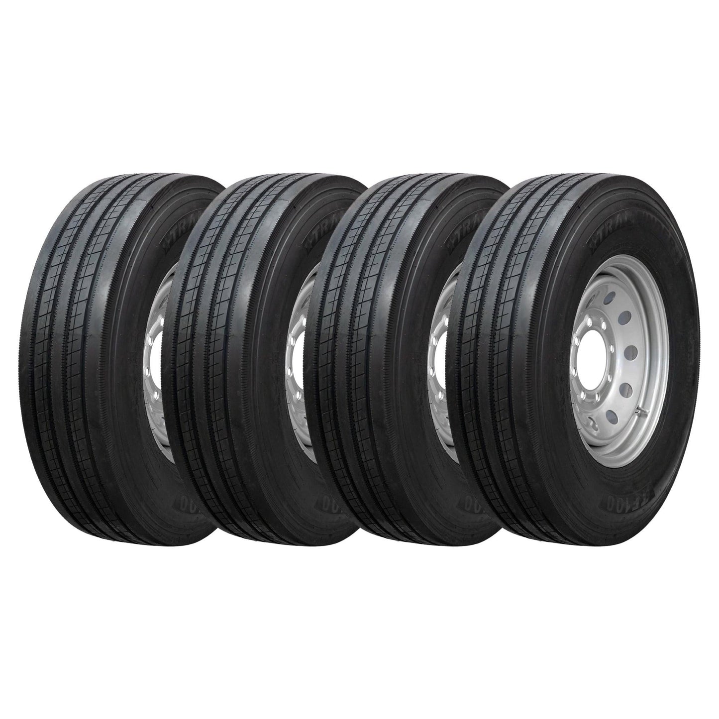 Trailquest 16" 14 ply Radial Trailer Tire & Wheel - ST 235/80 R16 8 Lug (Silver Mod) - Set of 4