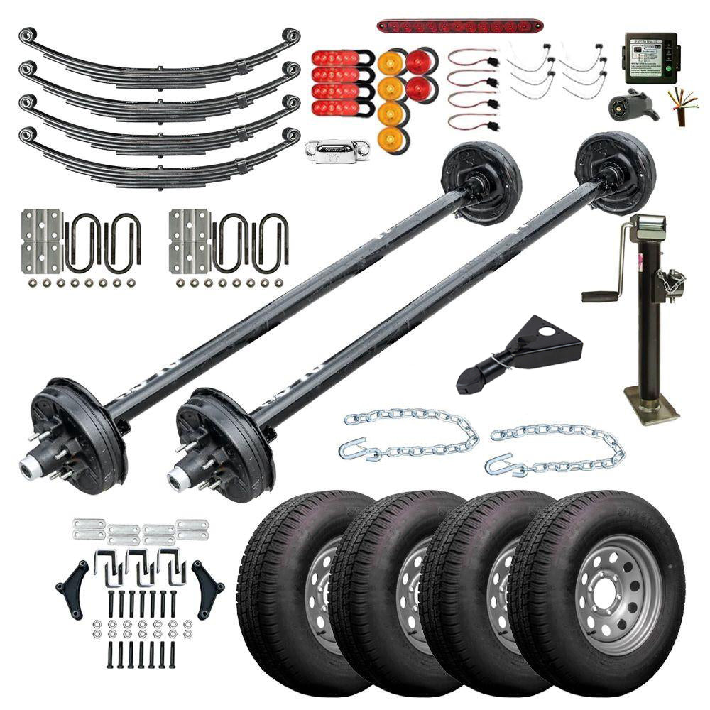 5216 - 102" x 16' Tandem Axle 7K or 10.4K HD Flatbed Deckover Trailer DIY Master Plan - 17 How-to Steps w/ Blueprint - The Trailer Parts Outlet