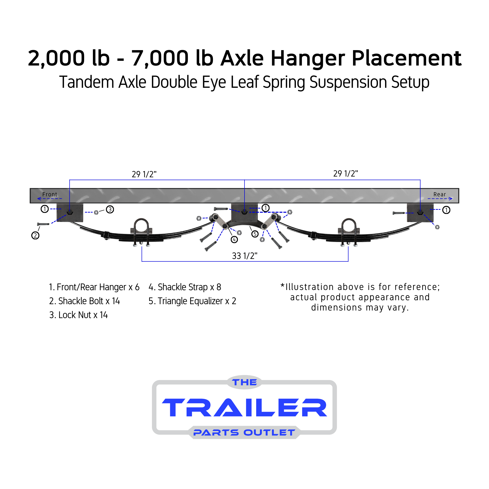 Trailer Helper Springs Trailer Leaf Spring Hanger Kit - For Double Eye ...