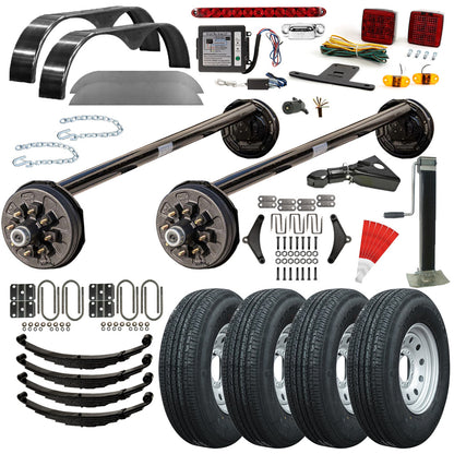 7000 lb TK Tandem Axle Bumper Pull Trailer Parts Kit - 14K Capacity HD (Drop Complete Original Series) - The Trailer Parts Outlet