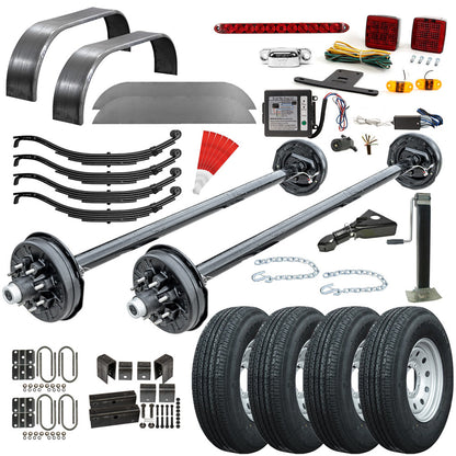 7000 lb Tandem Heavy Duty Bumper Pull Complete TK Trailer Kit