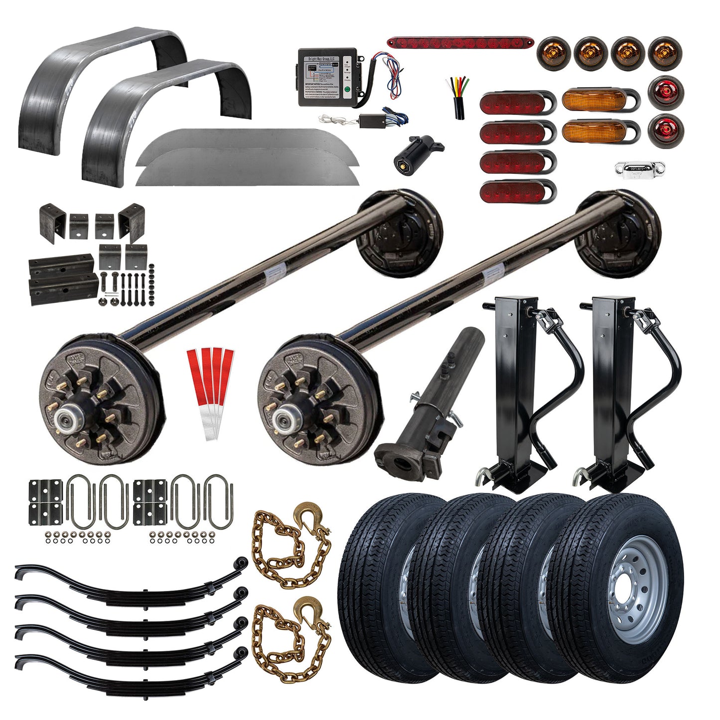 7000 lb Tandem Gooseneck Complete TK Trailer Kit - Drop Series