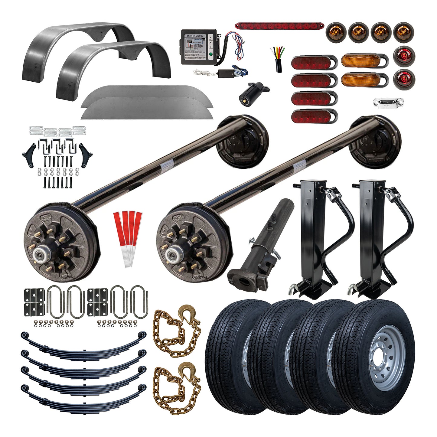 7000 lb TK Tandem Axle Bumper Pull Trailer Parts Kit - 14K Capacity HD (Drop Complete Original Series)