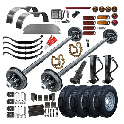 7000 lb Tandem Heavy Duty Complete TK Trailer Kit - Gooseneck