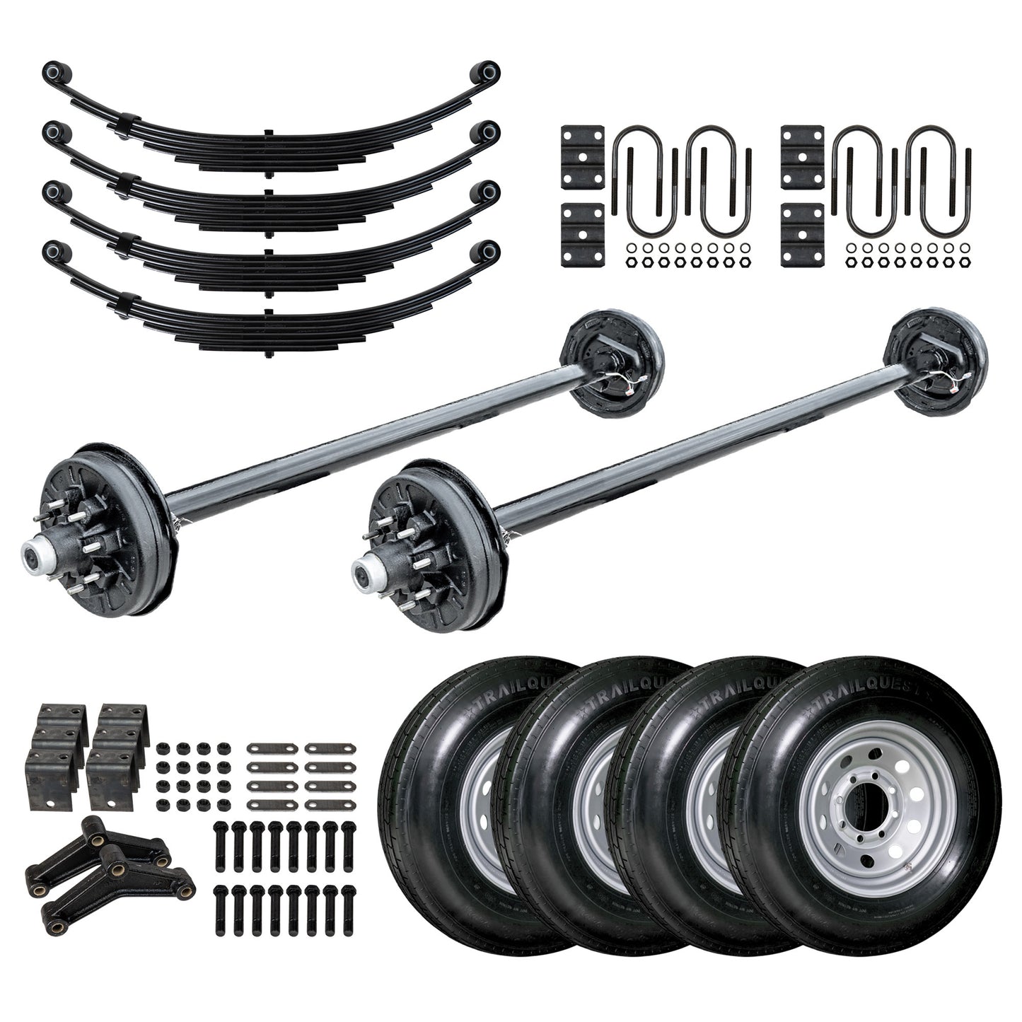 7000 lb Heavy Duty Tandem Axle TK Trailer Kit - 14K Capacity - (Original Series) - Double Eye Set-up