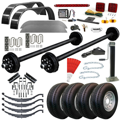 8000 lb TK Hybrid Tandem TK Axle Kit - 16K Capacity (Axle Series) 9/16" Studs - The Trailer Parts Outlet