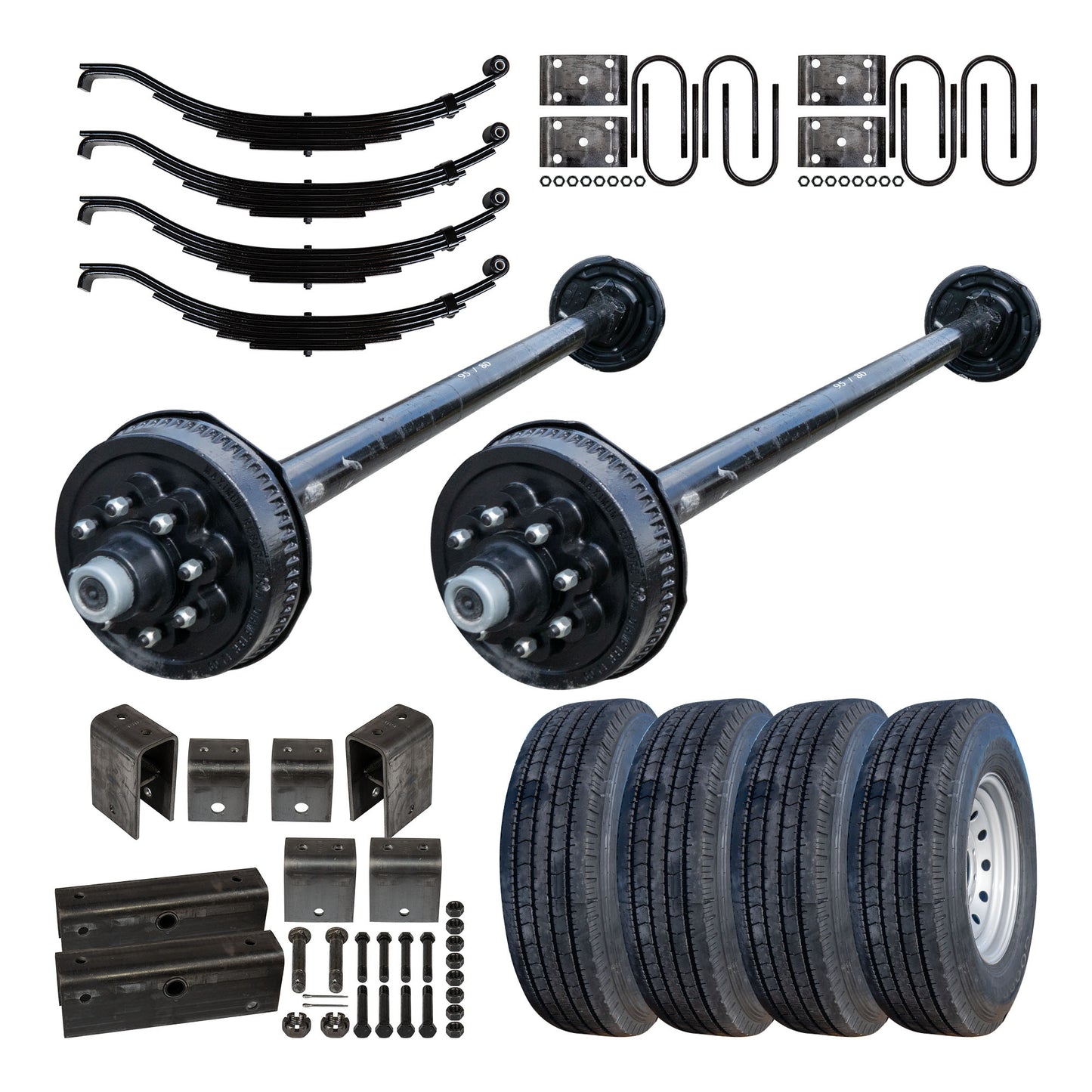 8000 lb TK Hybrid Tandem TK Axle Kit - 16K Capacity (Axle Series) 9/16" Studs