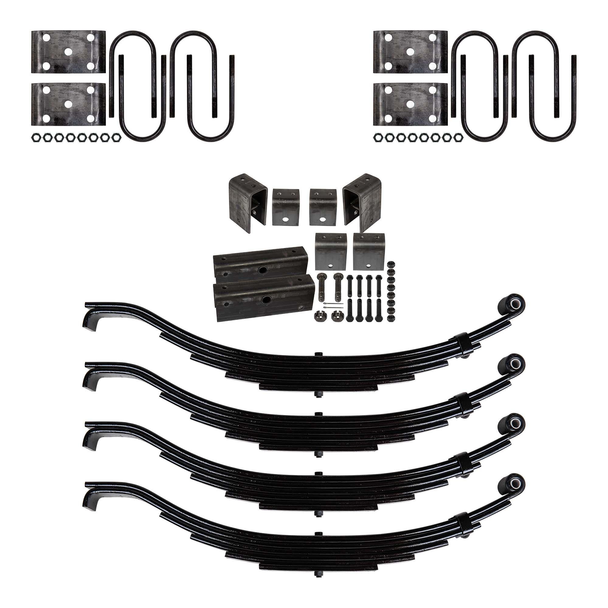 CNC 7K Trailer Leaf Spring Suspension Kit With Tandem Axle Hanger (5 Leaf, Slipper Spring)