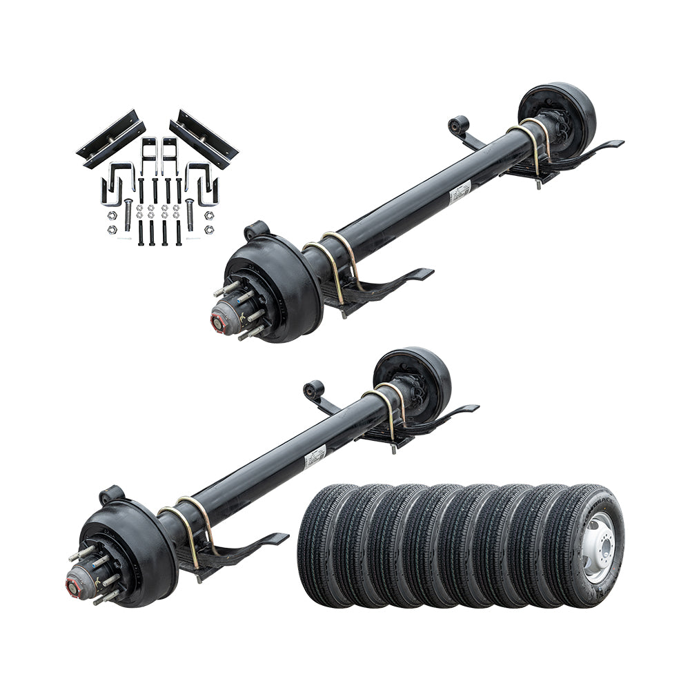 10k Lippert Trailer Axle - 10000 lb Electric Brake 8 lug (With Springs and Ubolts)
