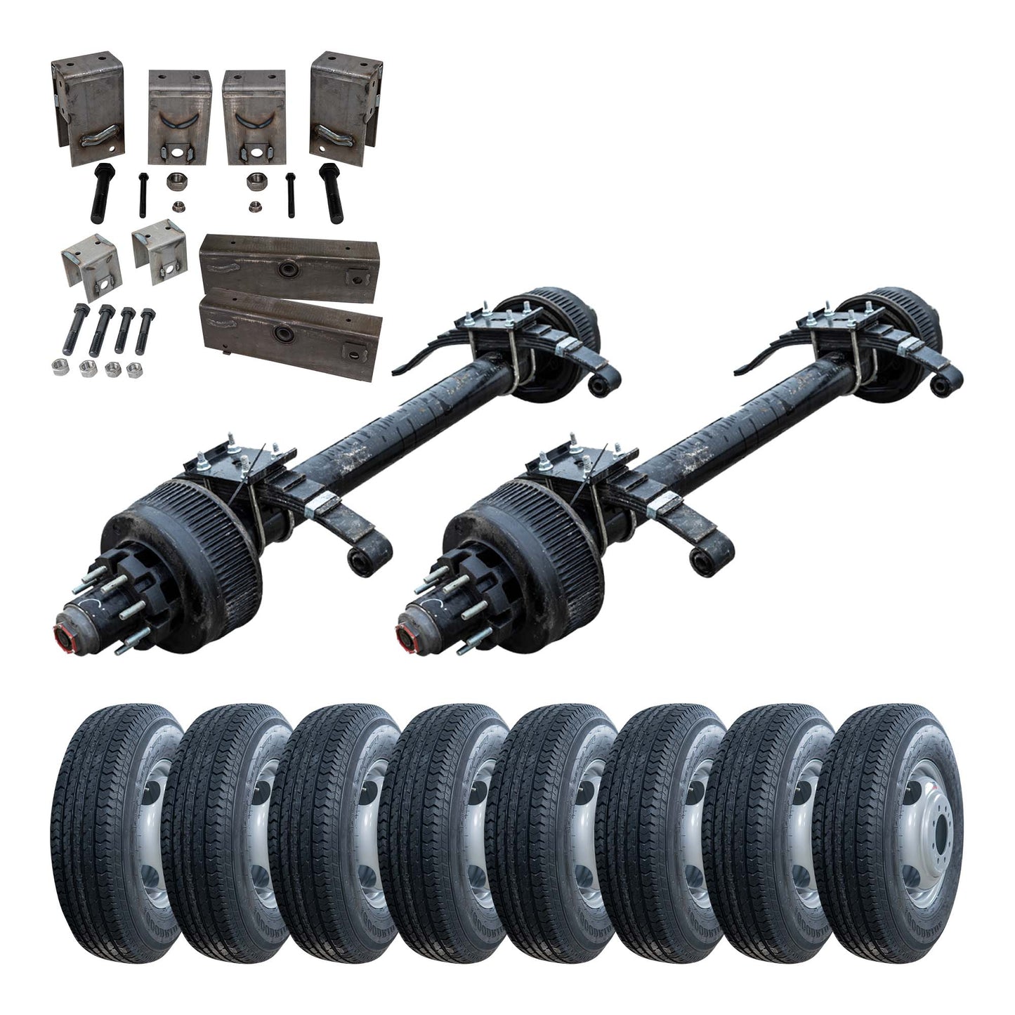 12k Lippert Trailer Axle Springs - 12000 lb Freno eléctrico 8 orejetas (con resortes y pernos en U) 