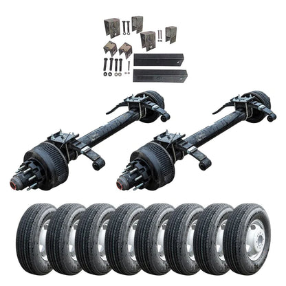 12k Lippert Trailer Axle Sprung - 12000 lb Electric Brake 8 lug (With Springs and Ubolts) Kit