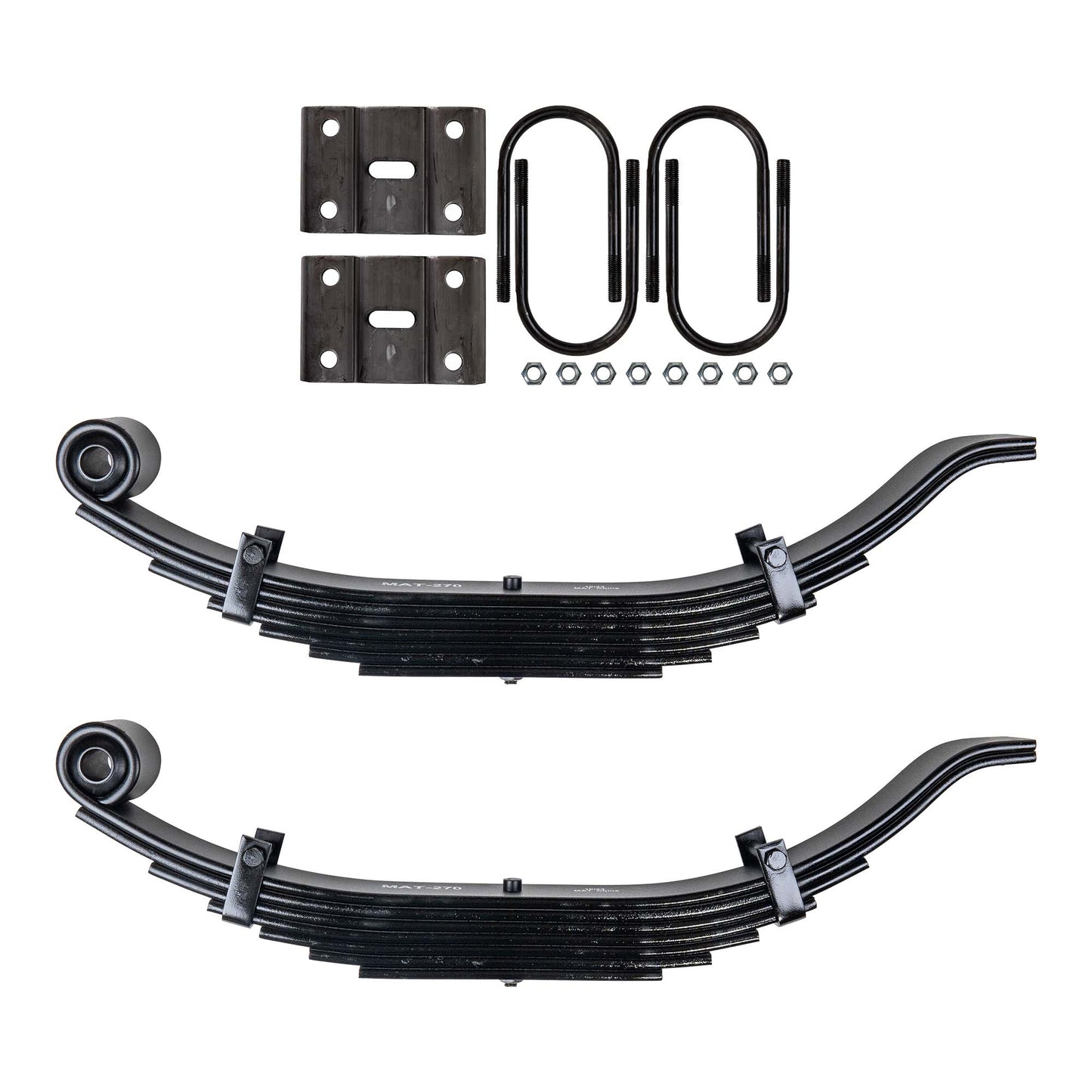 Pair - 7 Leaf 30" x 3" Wide Trailer Heavy Duty Slipper Spring for 15,000 - 16,000 lb Axles with Ubolts