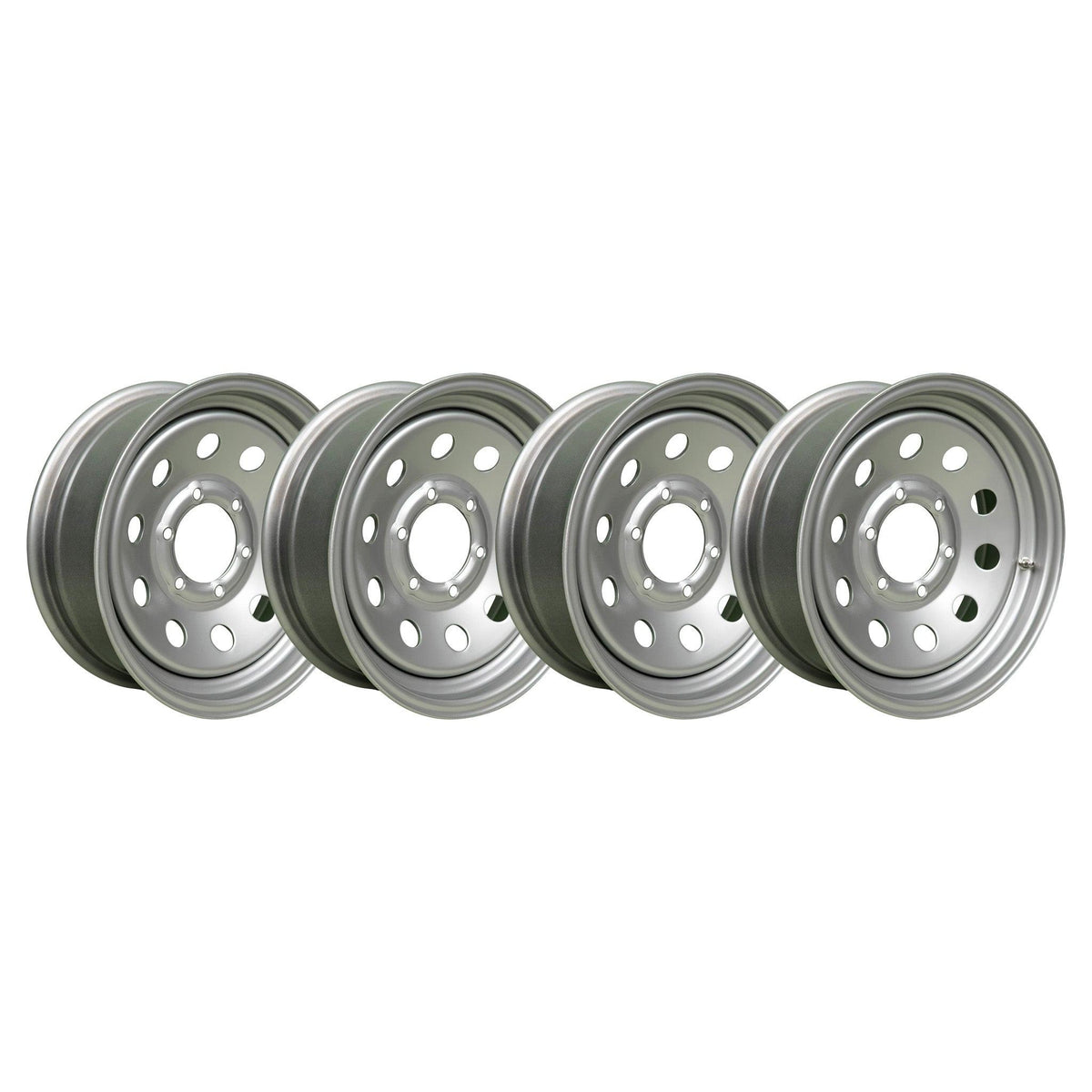 16-6 Lug Silver Mod Solid Steel Wheel | Trailer Parts Outlet