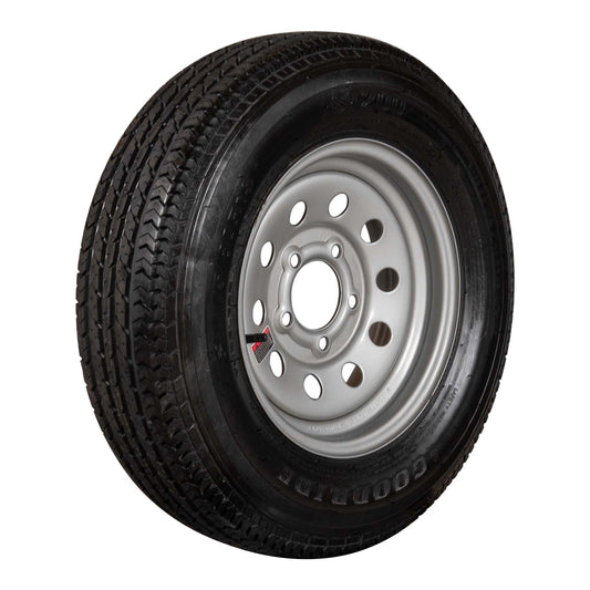 Neumático y rueda radial para remolque Goodride de 13" y 6 capas - ST 175/80R13 - 5x4.5 (Mod plateado) 