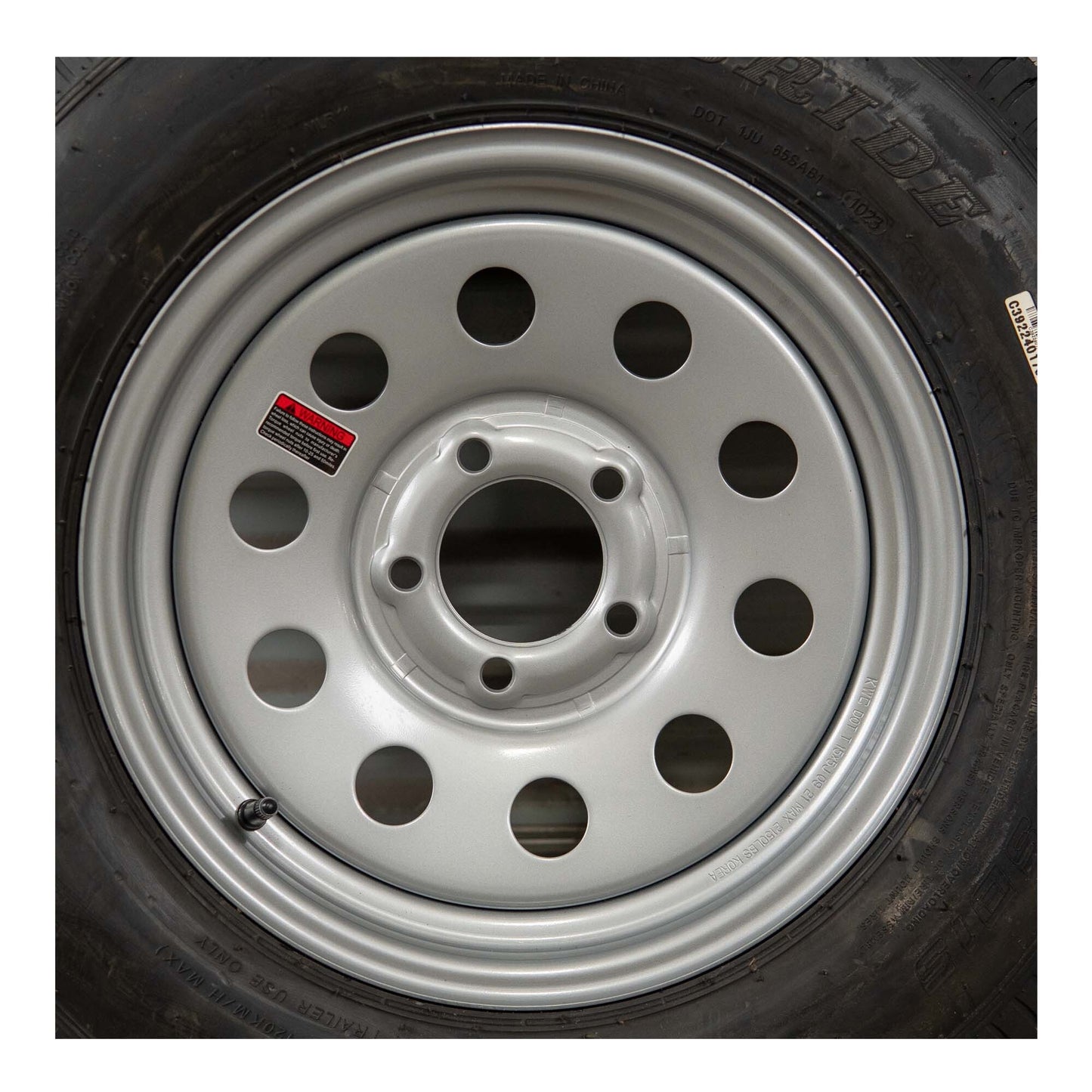 Goodride 15" 6 ply Bias Trailer Tire & Wheel - ST 205/75D15 5x4.5 Lug (Silver Mod)