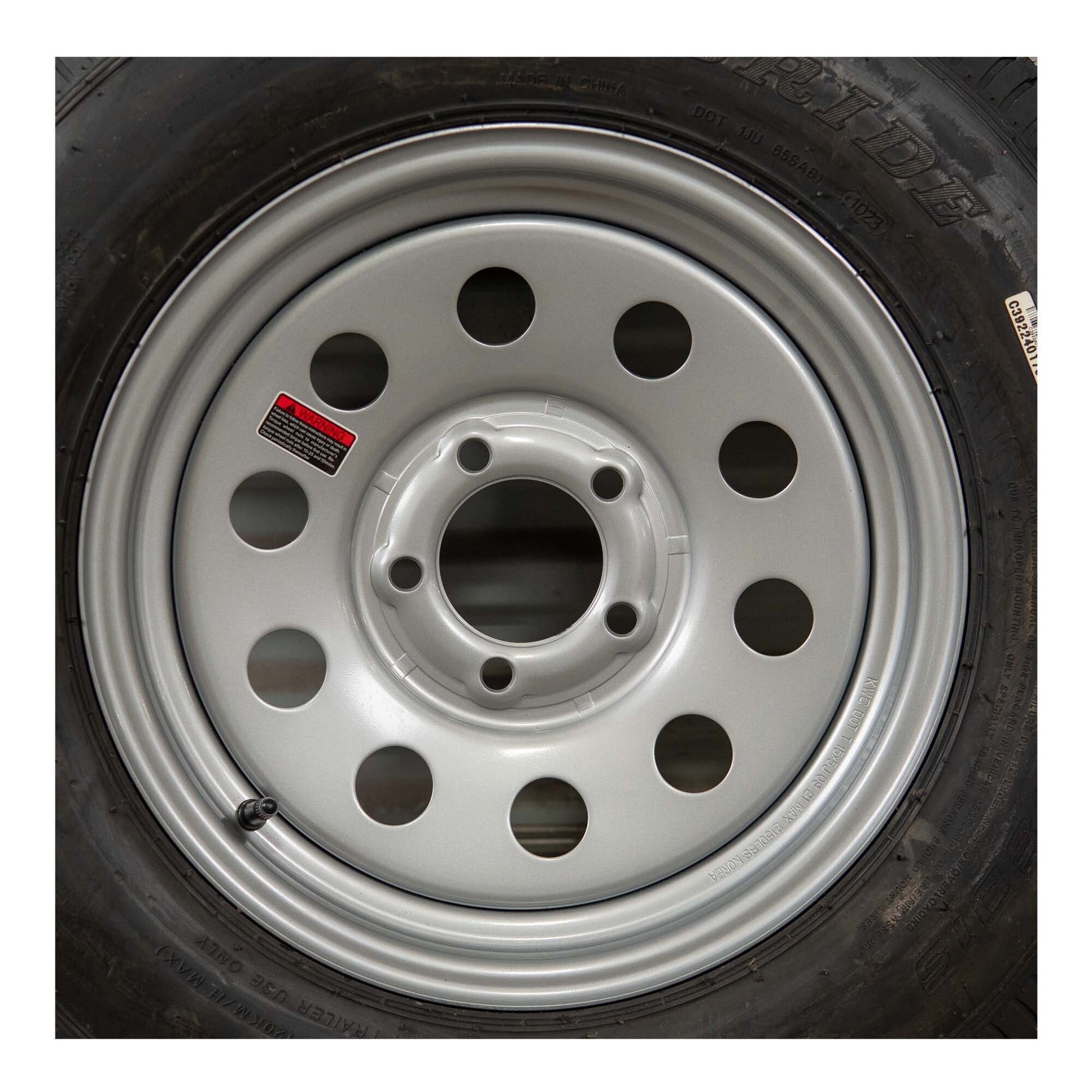 Goodride 15" 6 ply Bias Trailer Tire & Wheel - ST 205/75D15 5x4.5 Lug (Silver Mod) - The Trailer Parts Outlet