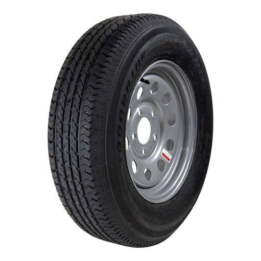 Goodride 15" 6 ply Radial Trailer Tire & Wheel - ST 205/75R15 5 Lug (Silver Mod)