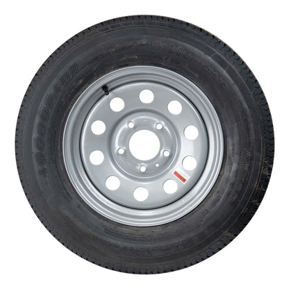 Goodride 15" 6 ply Radial Trailer Tire & Wheel - ST 205/75R15 5 Lug (Silver Mod) - The Trailer Parts Outlet