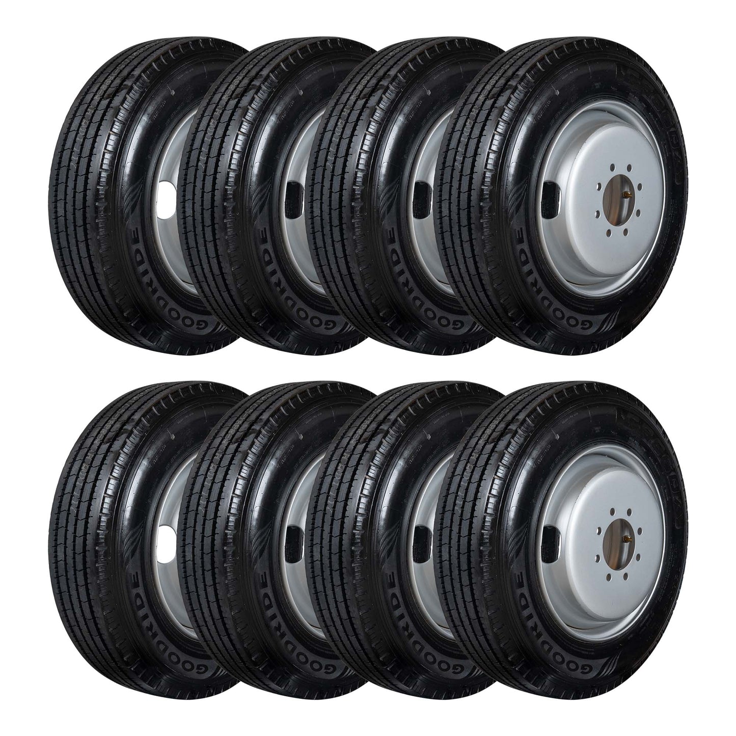Goodride 17.5" 16 ply Radial Trailer Tire & Wheel - ST 215/75R17.5 8 Lug (Silver Dual)