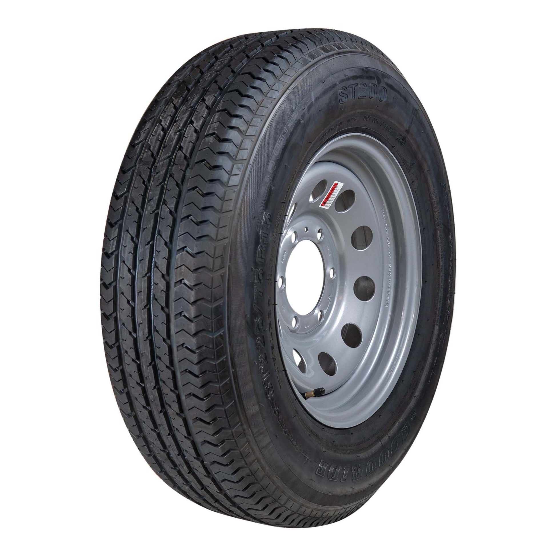 Goodride 15" 10 ply Radial Trailer Tire & Wheel - ST 225/75R15 6 Lug (Silver Mod) - The Trailer Parts Outlet