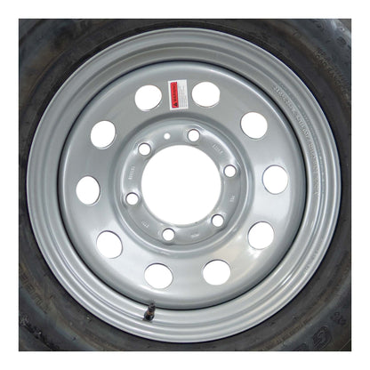 Goodride Llanta y rueda radial para remolque de 15" y 10 capas - ST 225/75R15 6 lengüetas (Mod plateado)