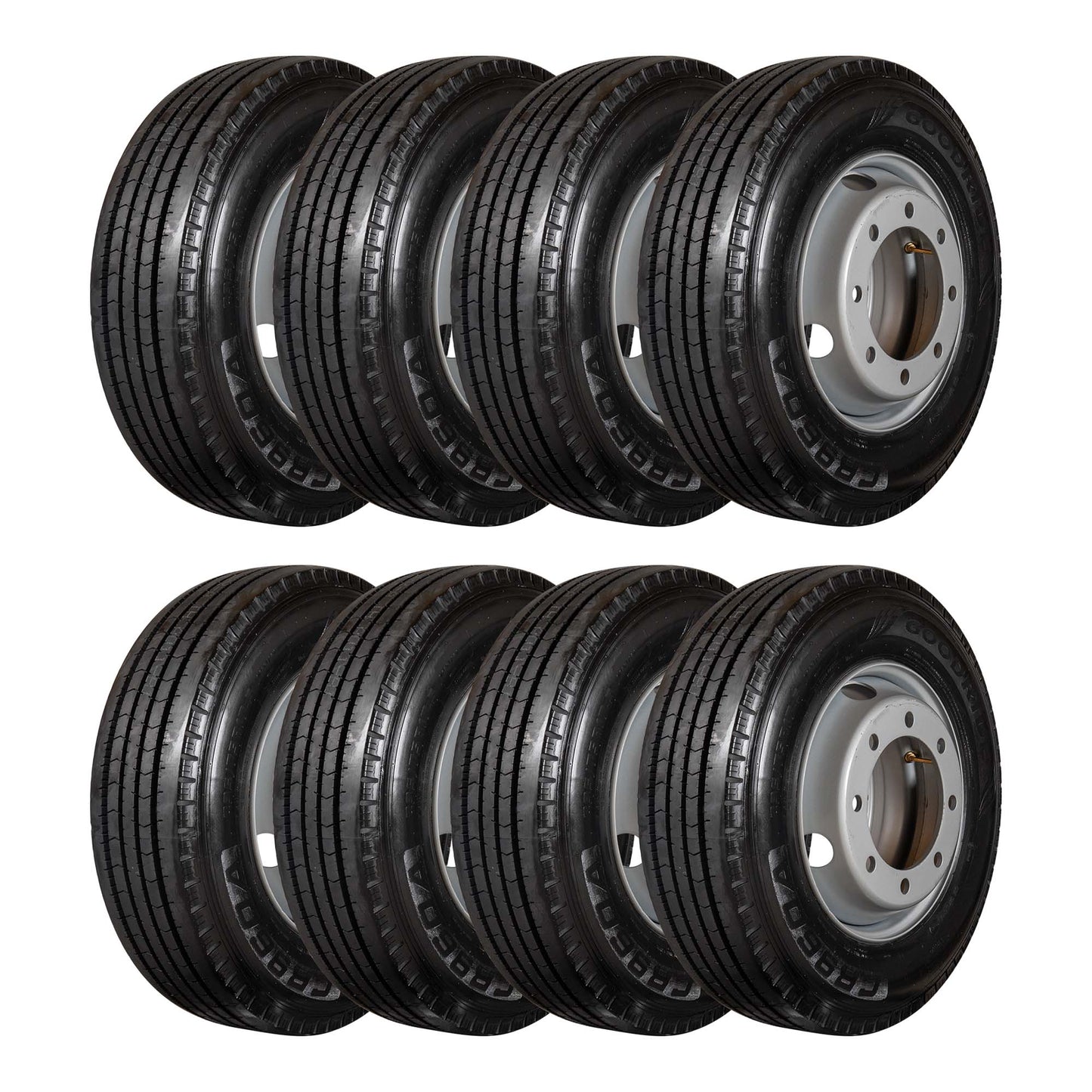 Goodride 17.5" 18 ply Radial Trailer Tire & Wheel - ST 235/75R17.5 8x275mm Lug (Silver Dual)