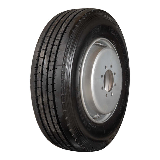 Taskmaster 17.5" 18 capas Radial Trailer Tire &amp; Wheel - ST 235/75R17.5 8x6.5 Lug (Silver Dual) 