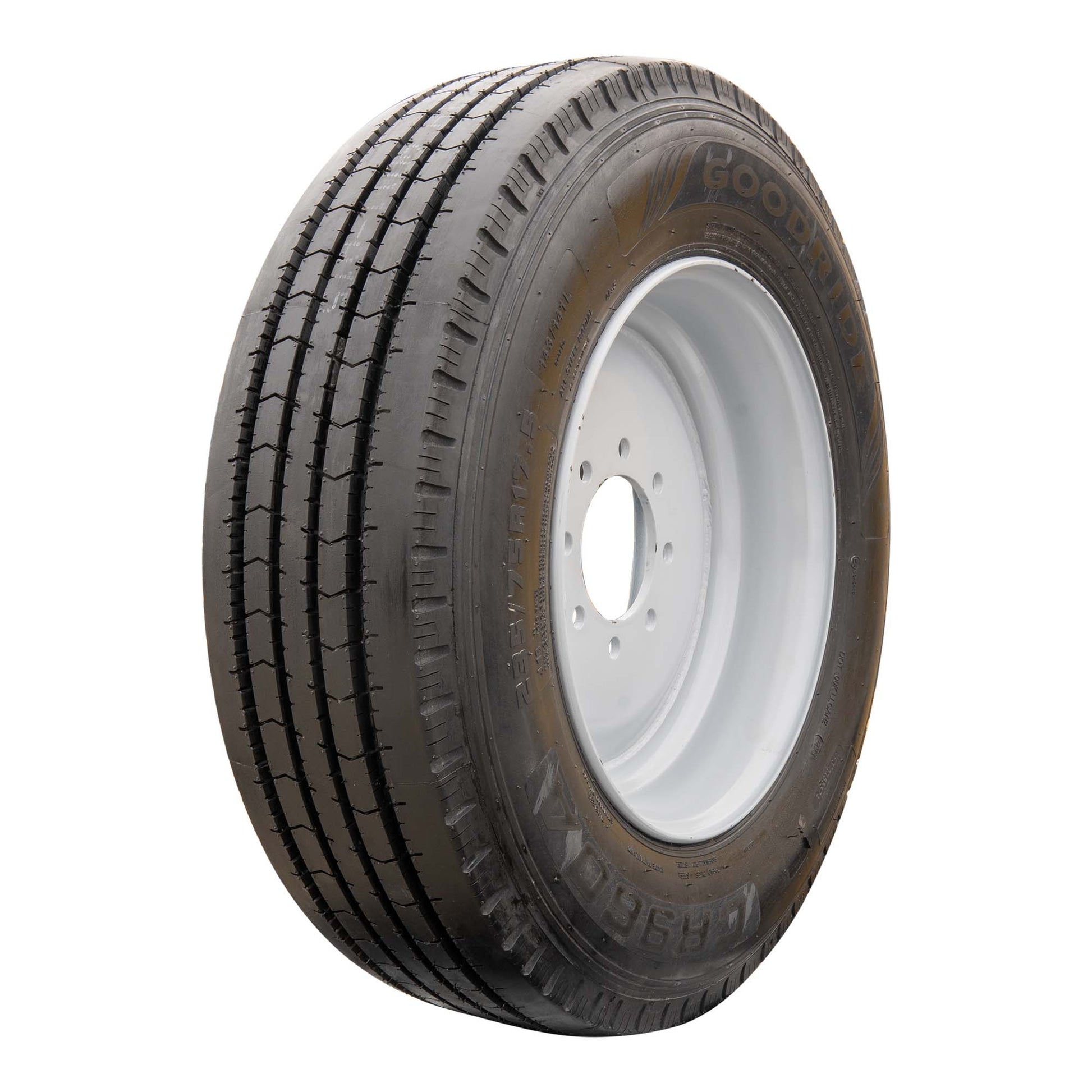 Goodride 17.5" 18 ply Radial Trailer Tire & Wheel - ST 235/75R17.5 8 Lug (Super Single Silver Solid) - The Trailer Parts Outlet