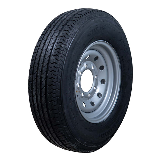 Goodride Neumático y rueda radial para remolque de 16" y 10 capas - ST235/80 R16 8 lengüetas (Mod plateado) 