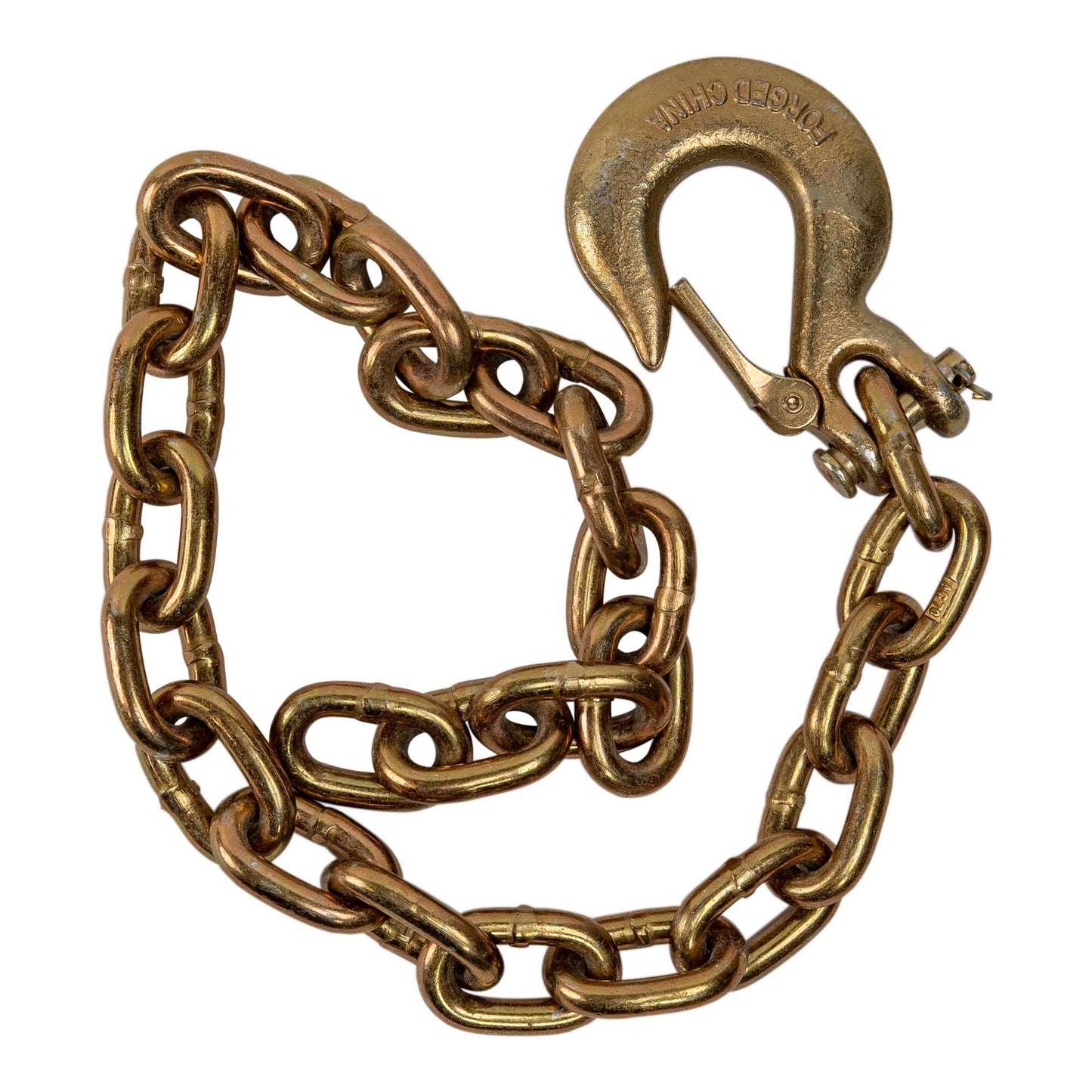Gold Trailer Safety Chain - 3/8 x 39" with 1 Clevis Hook (27.4k Capacity)