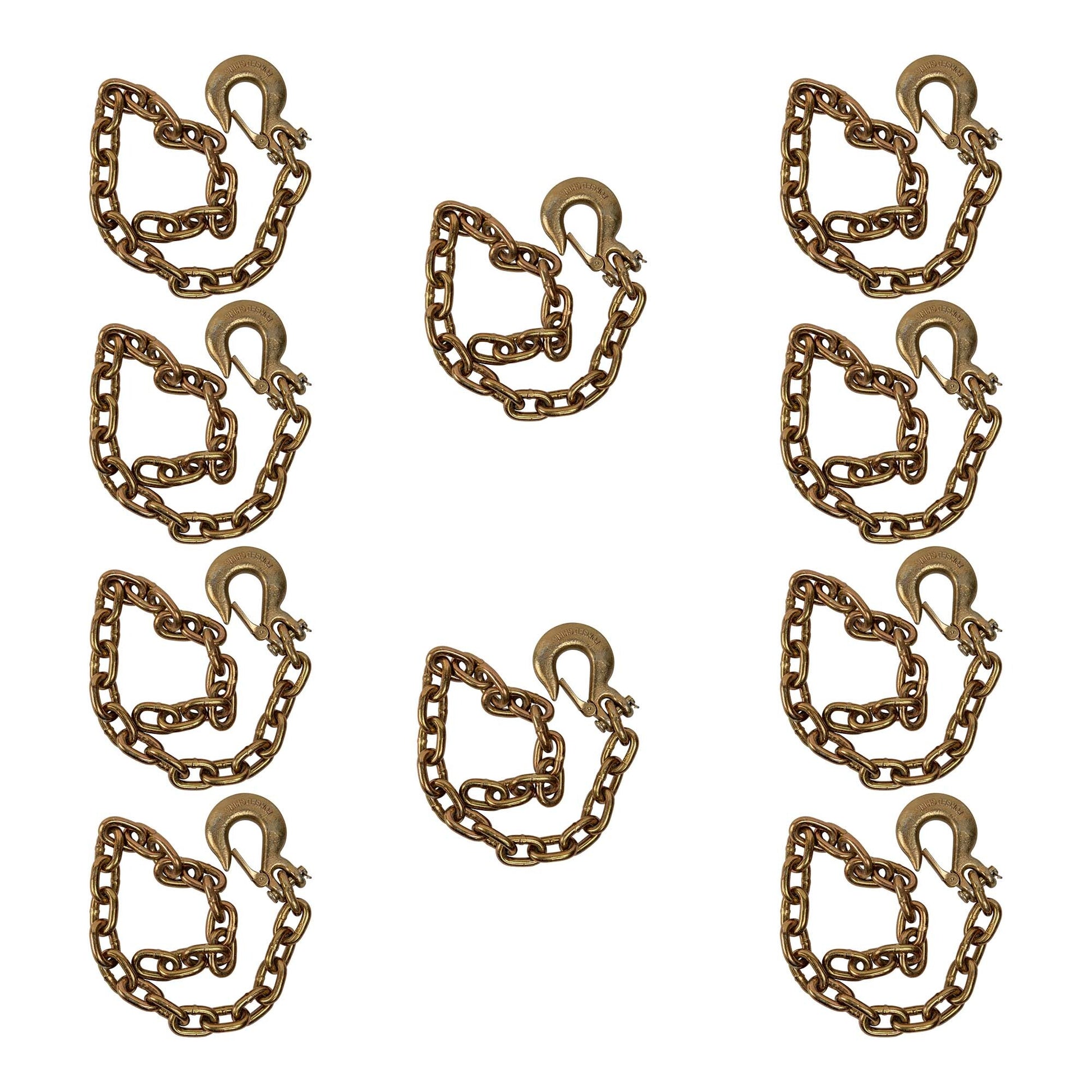 Gold Trailer Safety Chain - 3/8 x 39" with 1 Clevis Hook (27.4k Capacity) - The Trailer Parts Outlet