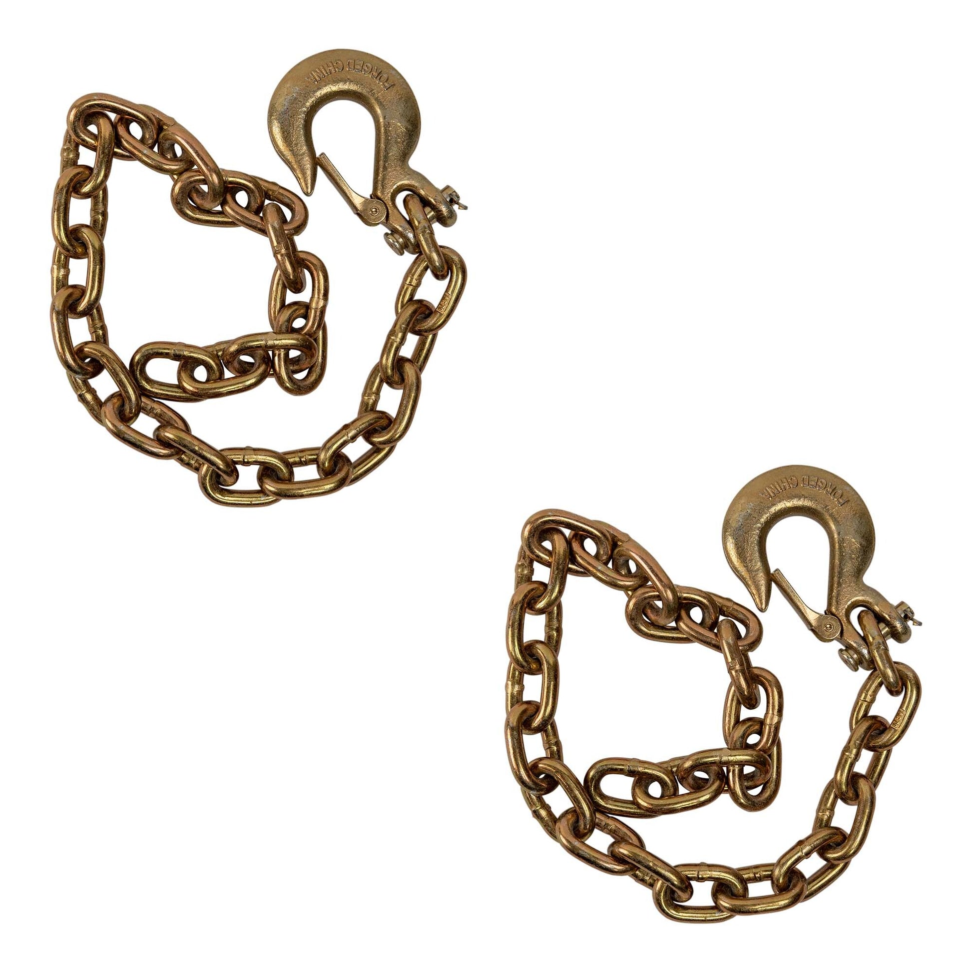 Gold Trailer Safety Chain - 3/8 x 39" with 1 Clevis Hook (27.4k Capacity) - The Trailer Parts Outlet