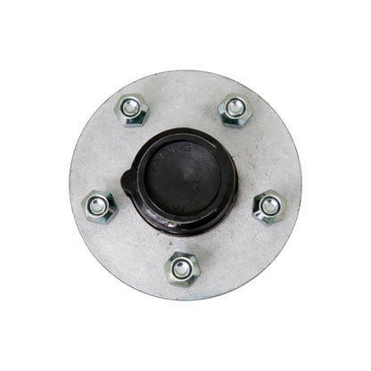 3500 lb Galvanized Trailer Axle Hub – Pre-Greased – 5 on 4.5" – Complete Hub Kit.