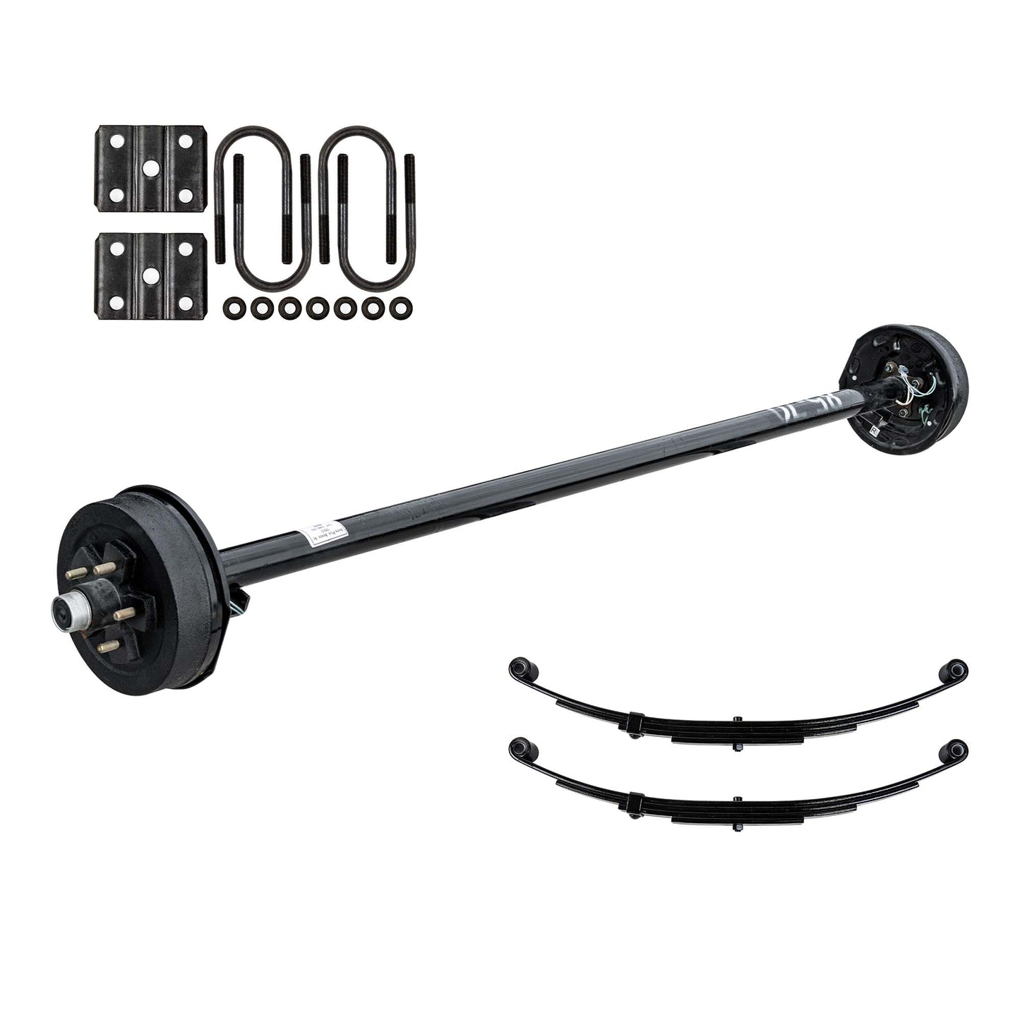 3500 lb Electric Brake Trailer Axle with Springs and U-bolts.