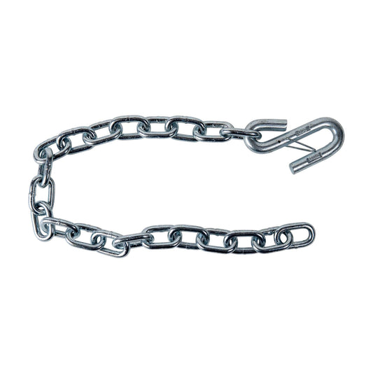 Silver Trailer Safety Chain - 5/16 x 30" - Forged (7.6k Capacity)