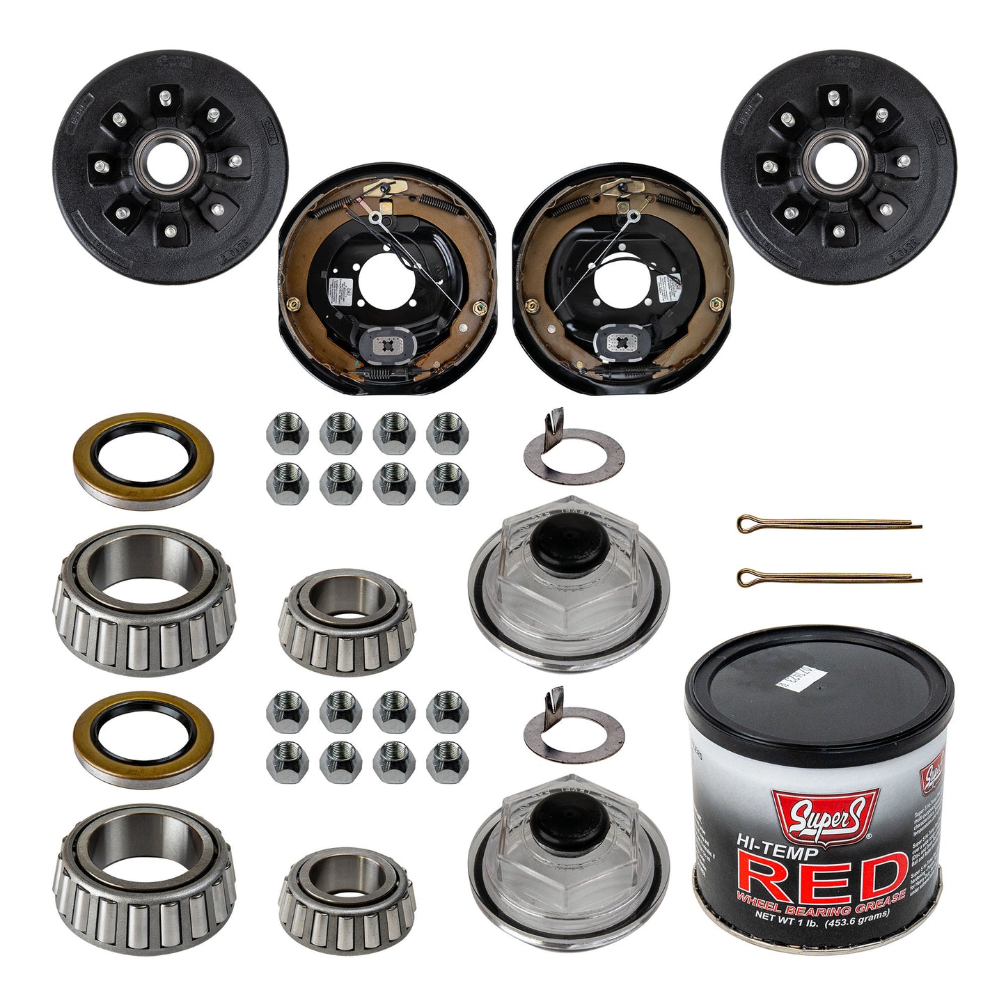 8k Trailer Axle Grease Hub and Drum - 8 lug - 9/16" - Hybrid