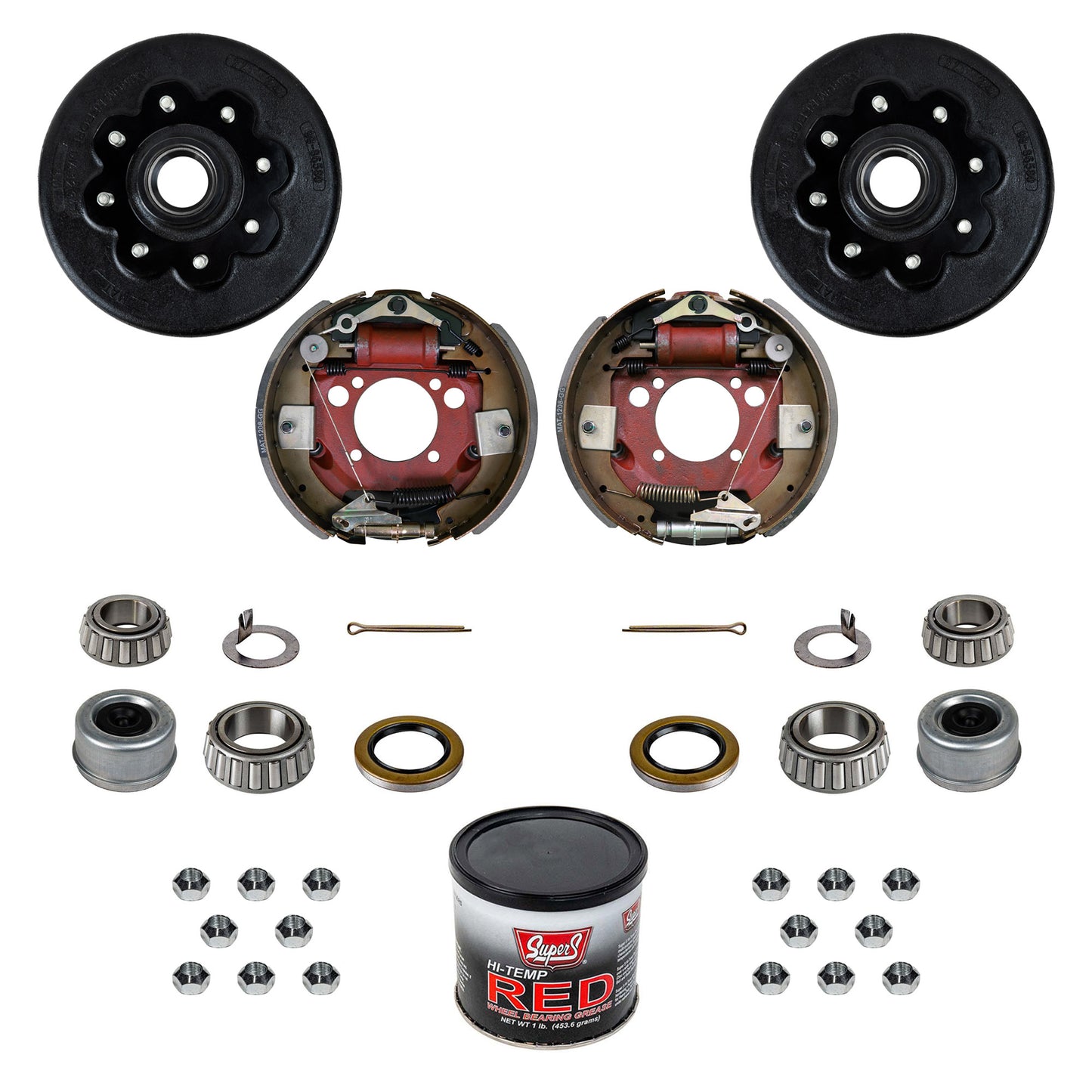 8K Trailer Axle Hydraulic Drum Brake Assembly - 12-1/4" x 3-3/8" - 8000 lb Capacity - Left Hand (Driver Side).