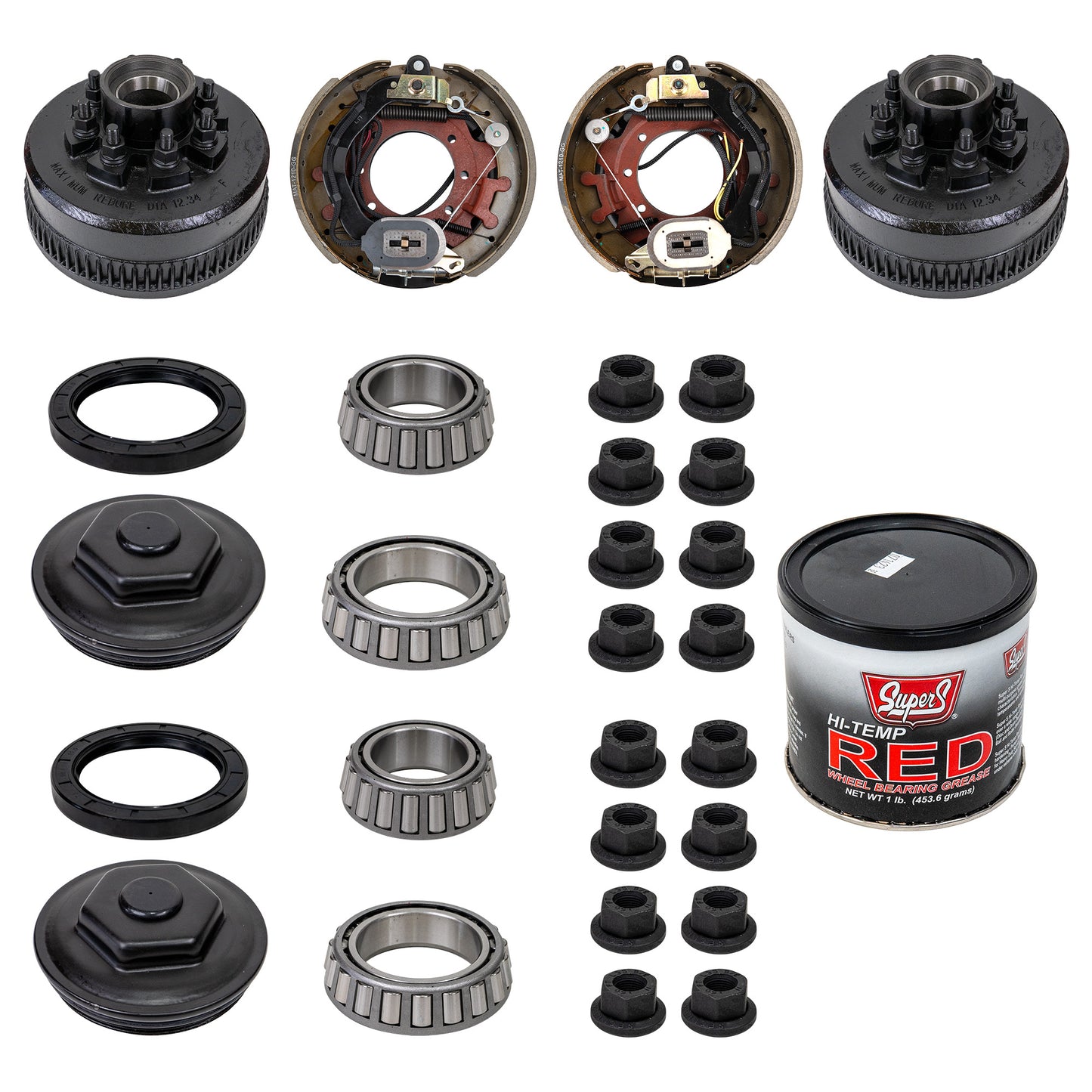 9K TK Trailer Axle Hub and Drum - 8 Lug - Grease